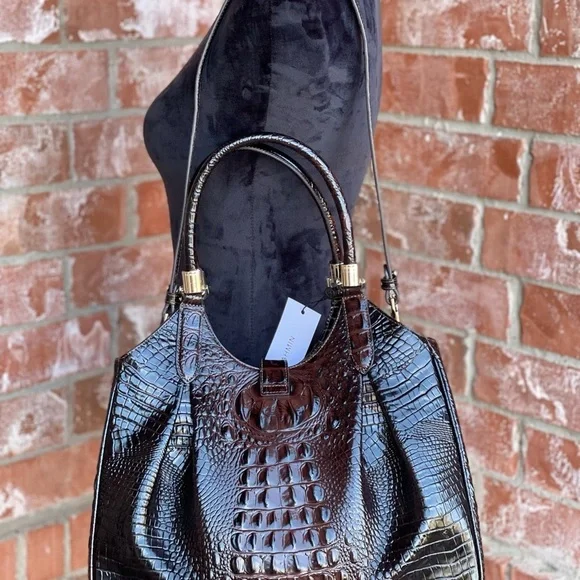 Brahmin Melbourne Celia cocoa satchel bag